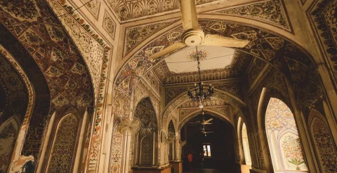 Interior View to an Old Mahabat Khan Mosque in Peshawar